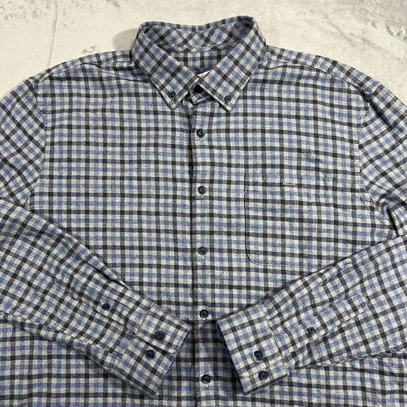 Johnnie O Hangin Out Button Down Plaid Flannel Shirt XL Buffalo Check Thick Soft - Picture 1 of 10